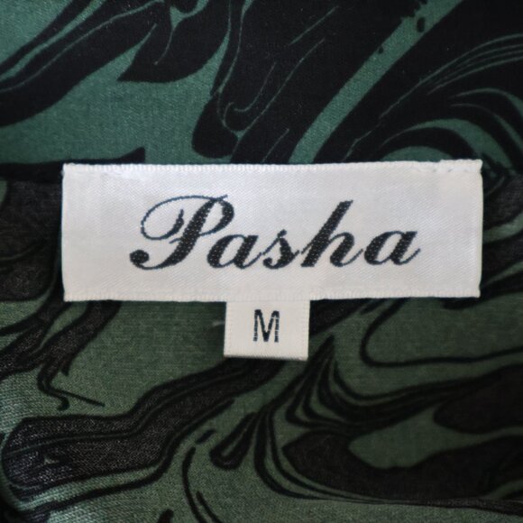 Pasha Blouse/Dress - Size M - Emerald and Black Long Blouse - Button-Up Blouse - Picture 2 of 13